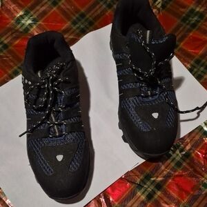 Men's Black and Blue Steel-Toe Shoes